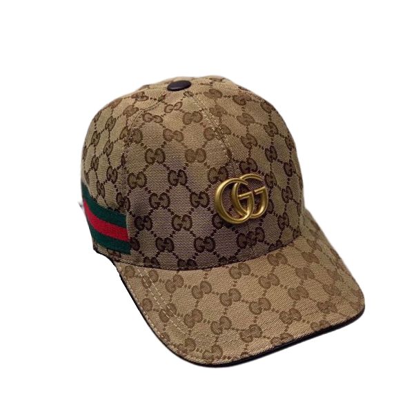 GUCCI GG CANVAS WITH WEB BASEBALL CAP BROWN