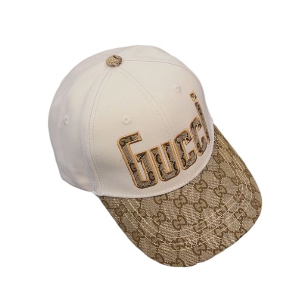 GUCCI LETTER GG CANVAS BASEBALL CAP WHITE