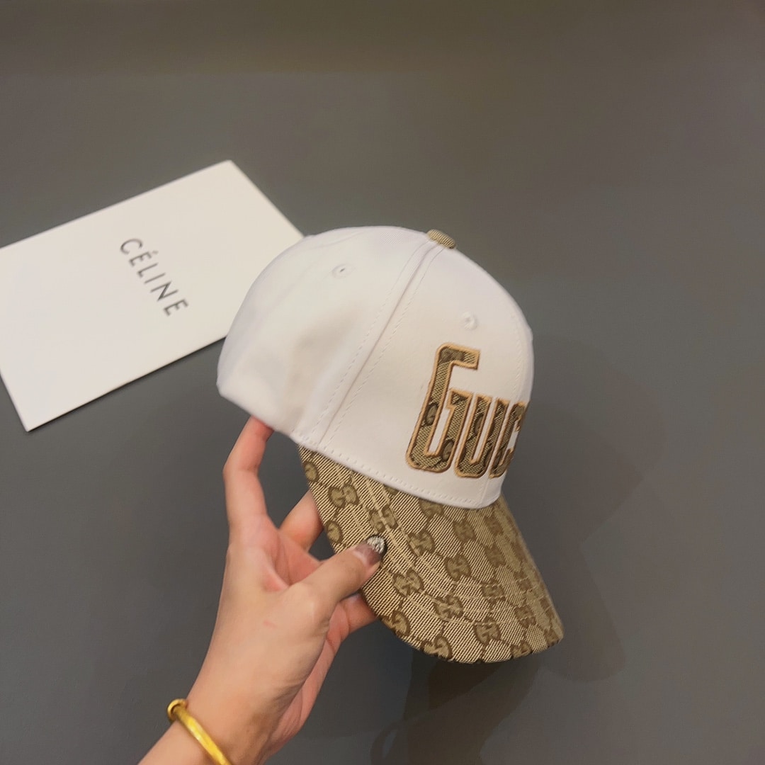 GUCCI LETTER GG CANVAS BASEBALL CAP WHITE - Image 8