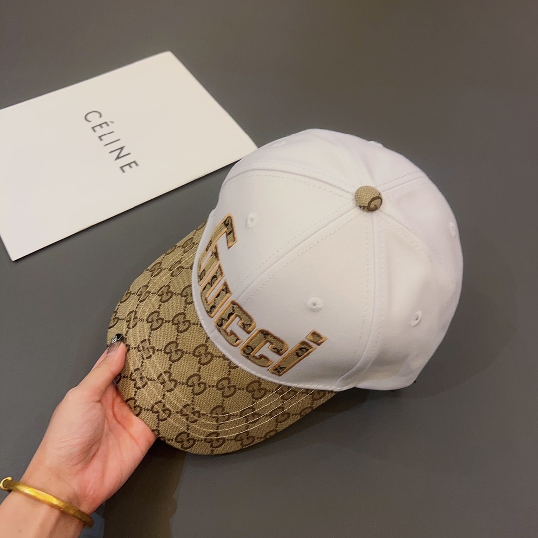 GUCCI LETTER GG CANVAS BASEBALL CAP WHITE - Image 6