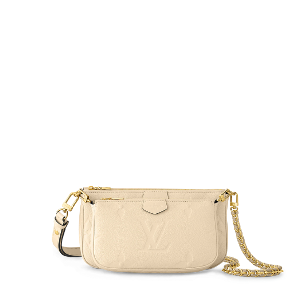 LOUIS VUITTON MULTI POCHETTE ACCESSOIRES CREAM 18CM M46568