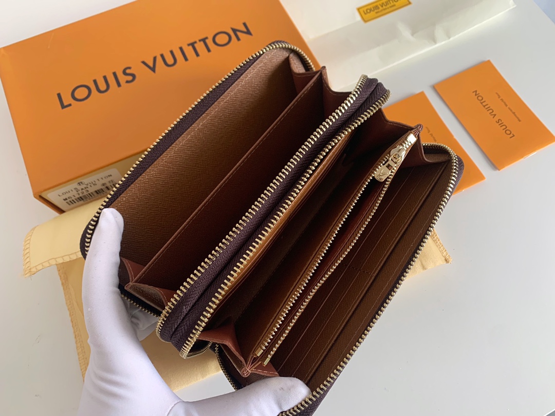 LOUIS VUITTON LONG DOUBLE ZIPPER WALLET MONOGRAM BROWN 19CM - Image 10