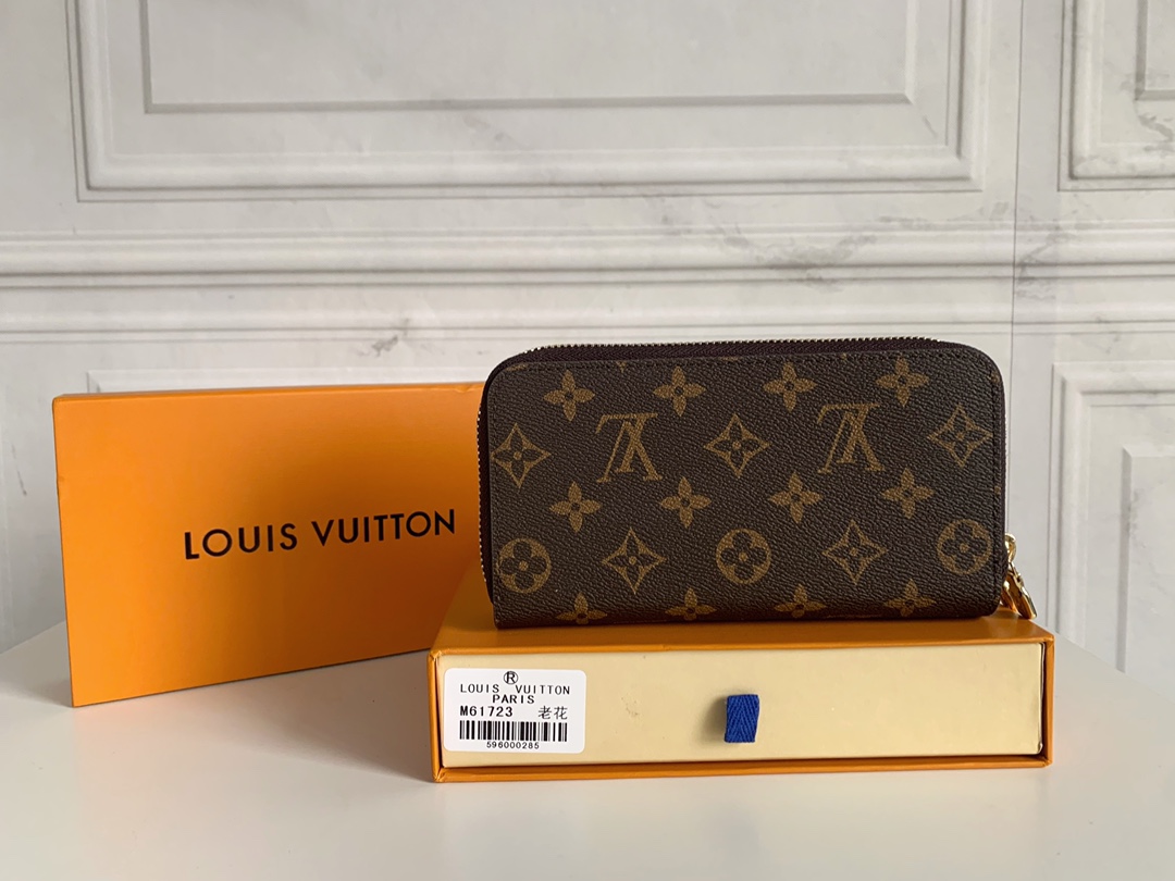 LOUIS VUITTON LONG DOUBLE ZIPPER WALLET MONOGRAM BROWN 19CM - Image 2