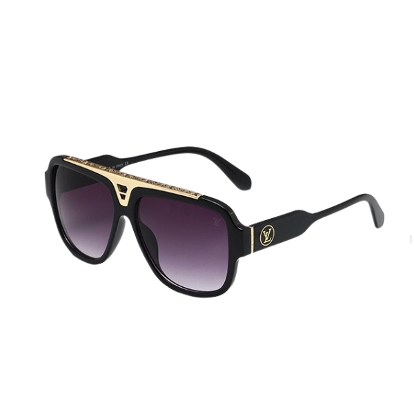 LOUIS VUITTON strongLACK WITH GOLD METAL SUNGLASSES