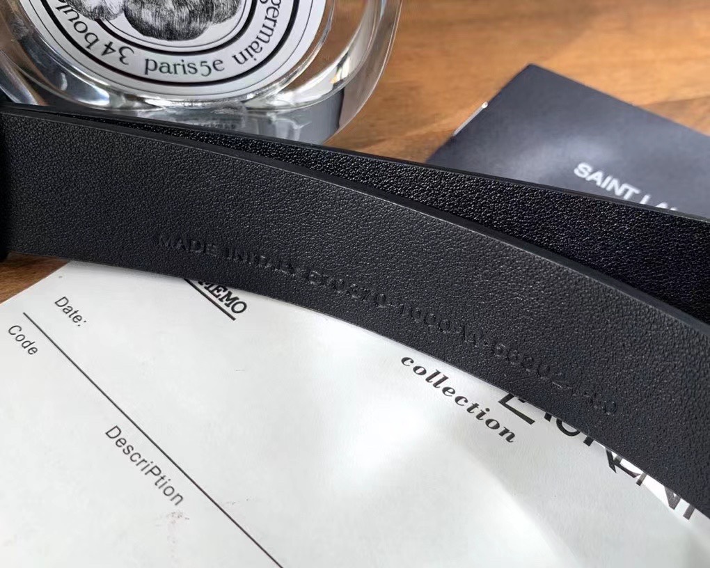 SAINT LAURENT MONOGRAM CELTIC LEATHER BLACK AND SILVER BELT 0400017970125 - Image 8