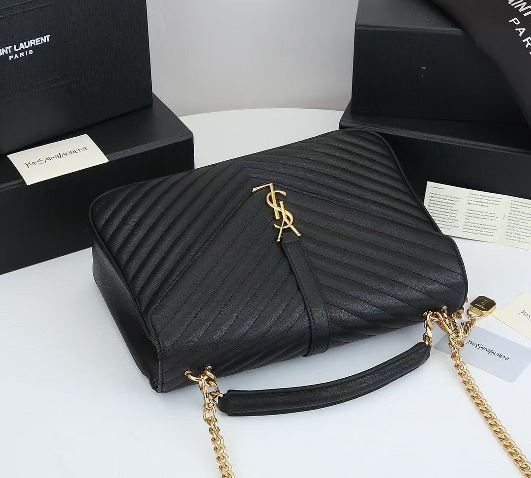 SAINT LAURENT MEDIUM COLLEGE SHOULDER BAG BLACK 24CM 600278BRM071000 - Image 7