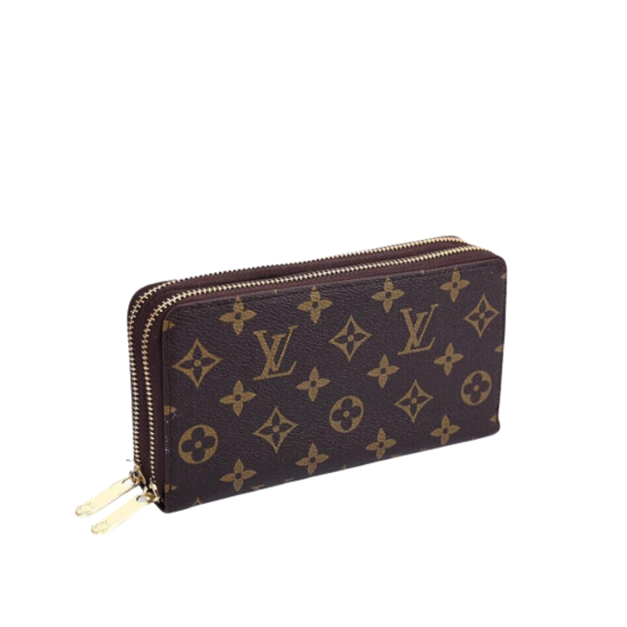 LOUIS VUITTON LONG DOUBLE ZIPPER WALLET MONOGRAM BROWN 19CM