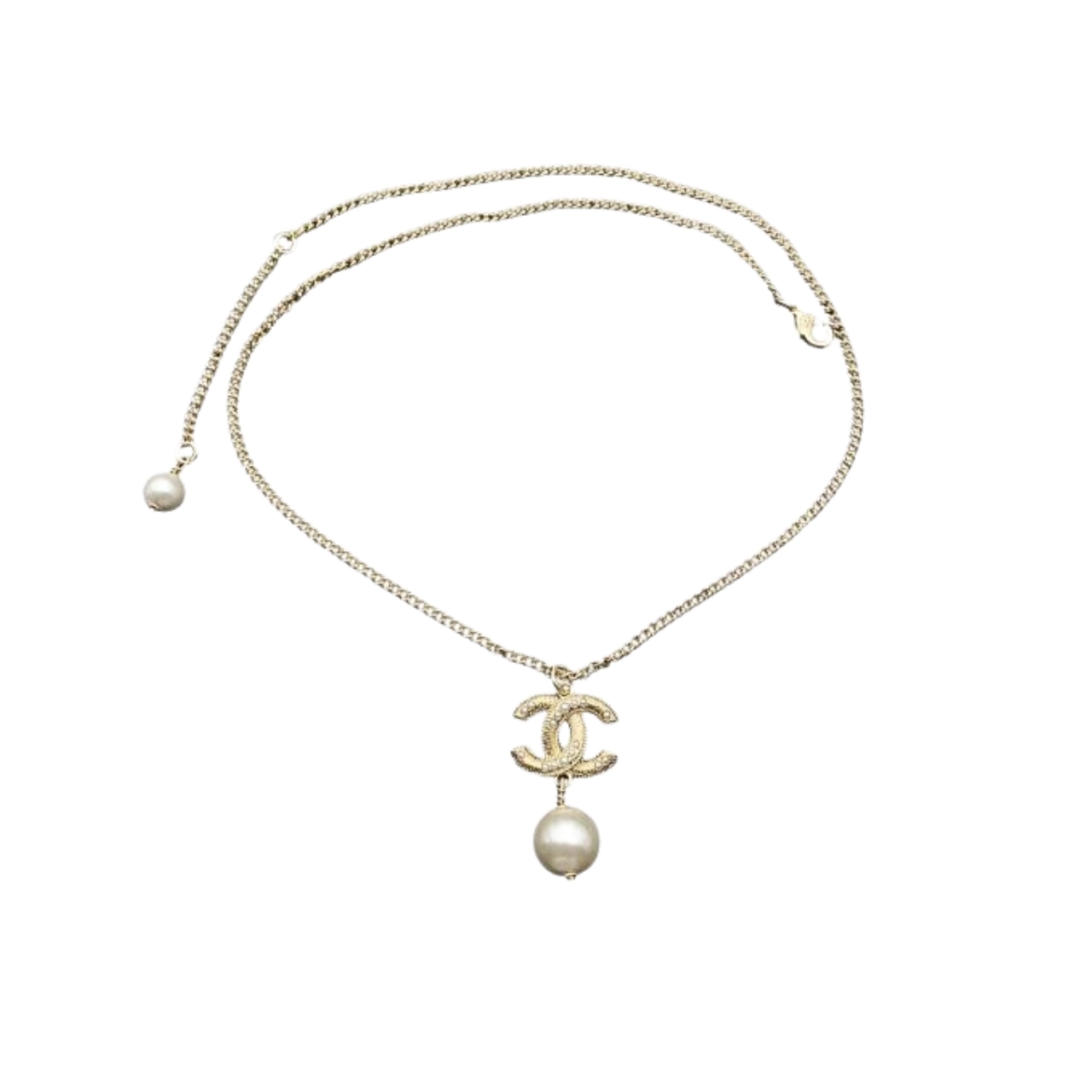 CHANEL CC PEARL GOLD NECKLACE