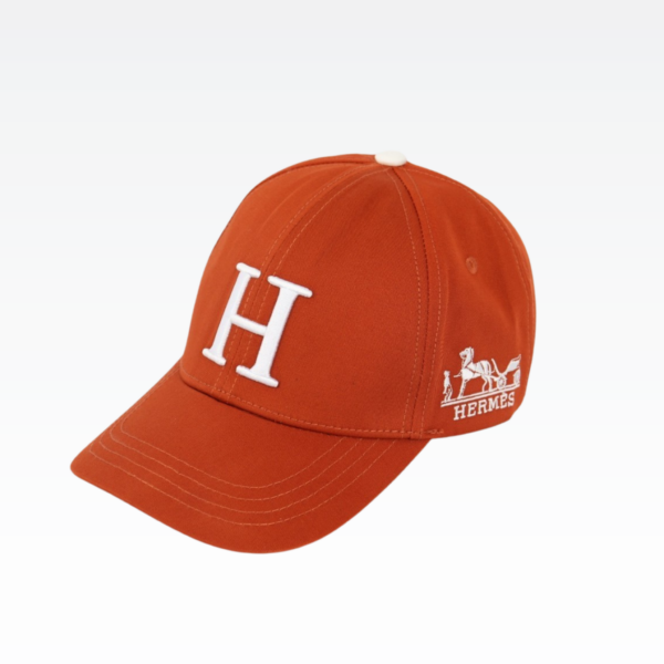 HERMES NEW CARRIAGE BASEBALL CAP ORANGE