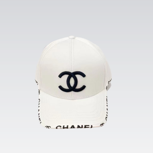 CHANEL CC COTTON BASEBALL CAP WHITE