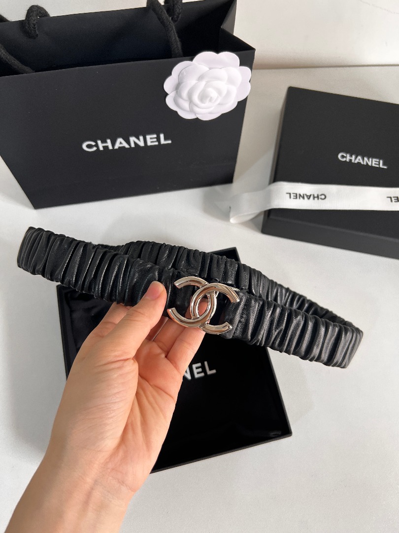CHANEL CC SILVER BELT 30MM - Image 2