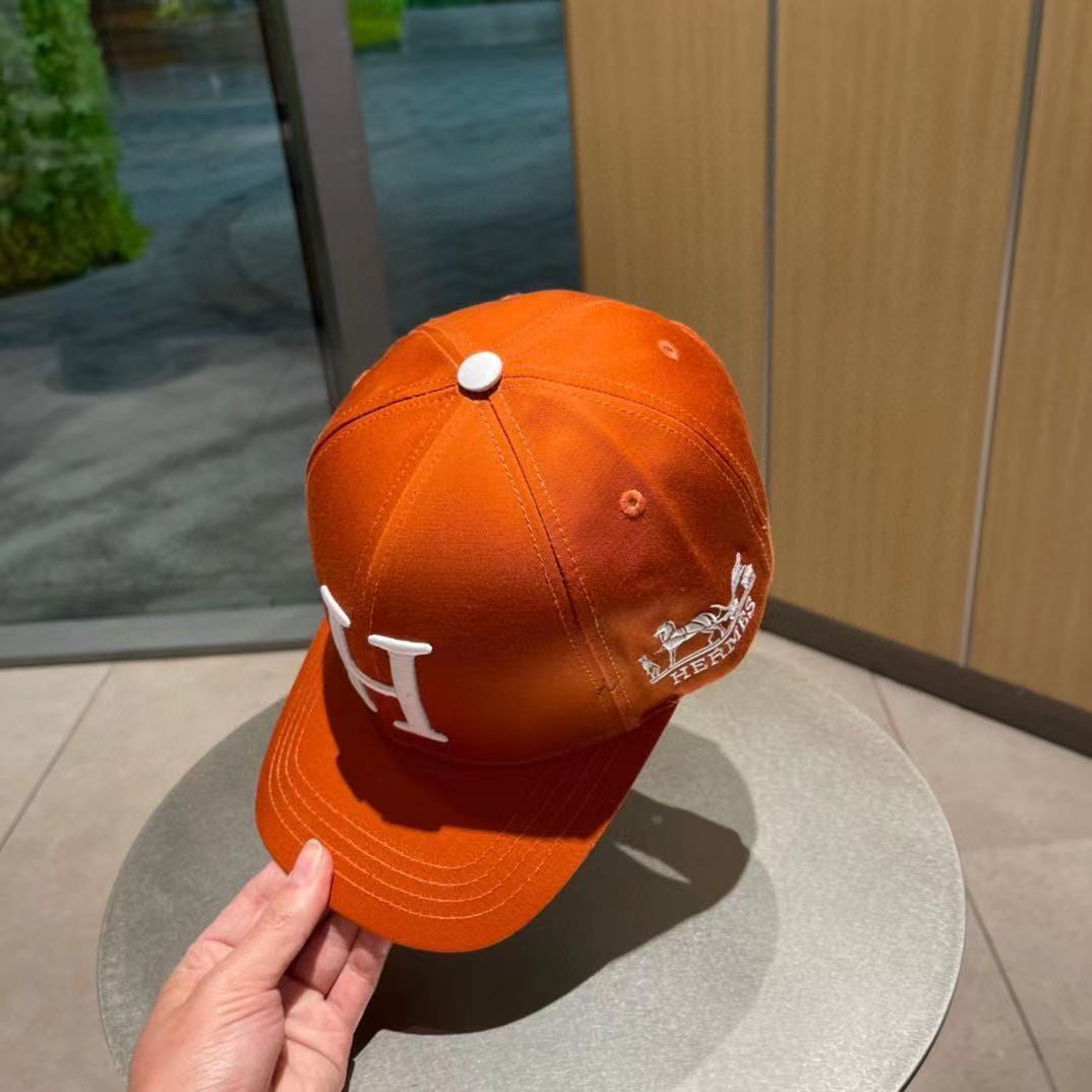 HERMES NEW CARRIAGE BASEBALL CAP ORANGE - Image 3