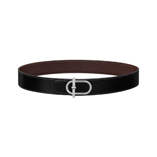 HERMES REVERSIBLE LEATHER BELT DARK BROWN 38MM