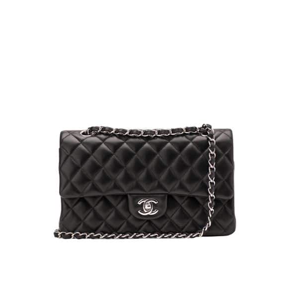 CHANEL CLASSIC FLAP BAG BLACK LEATHER