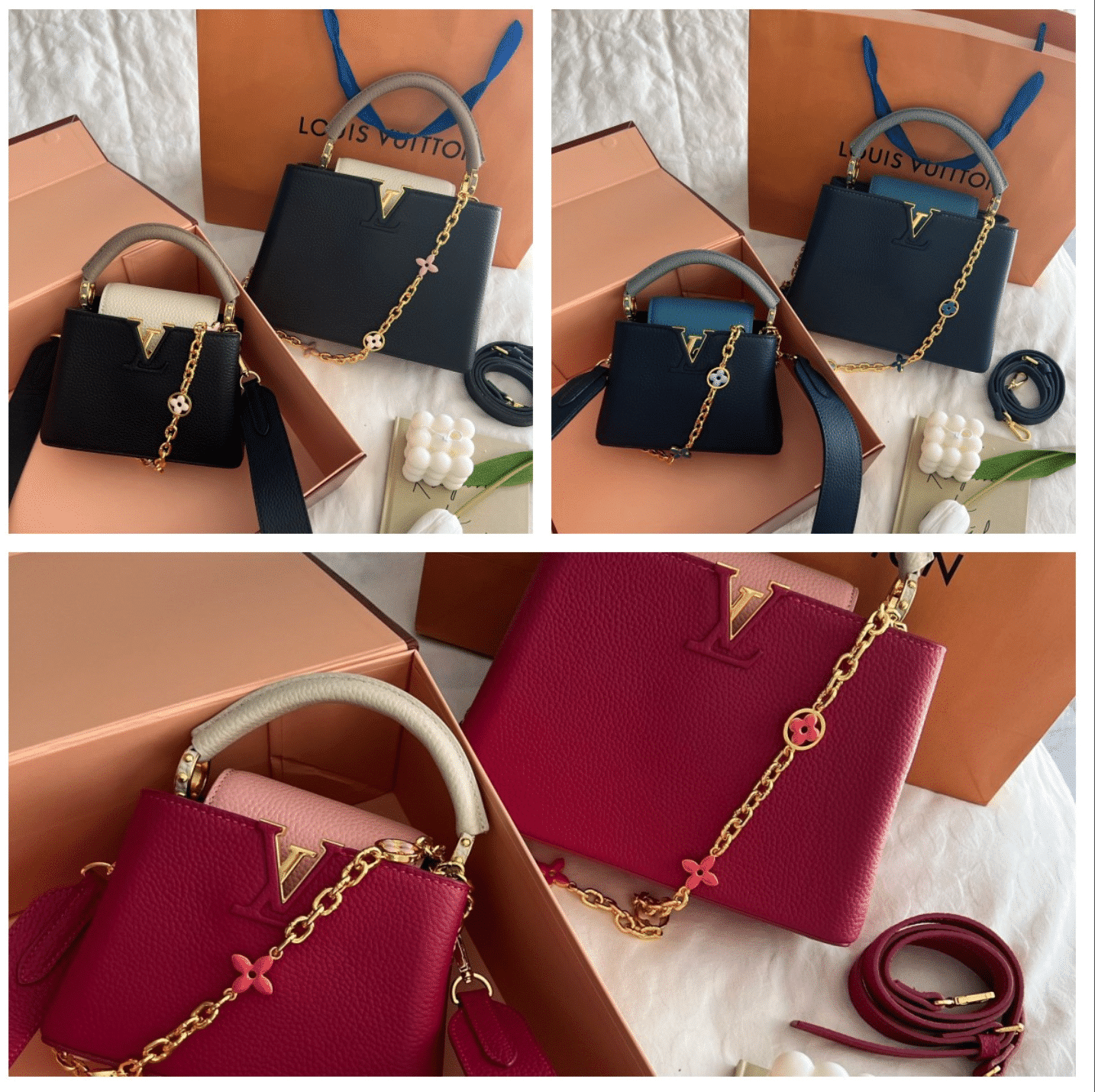 LOUIS VUITTON CAPUCINES TAURILLON DARK PINK 27CM M20845 - Image 6