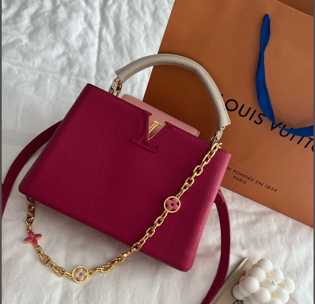 LOUIS VUITTON CAPUCINES TAURILLON DARK PINK 27CM M20845 - Image 8