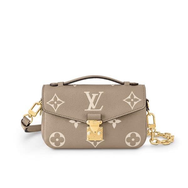 LOUIS VUITTON POCHETTE MÉTIS EAST WEST BAG GRAY CREAM 21CM M23081