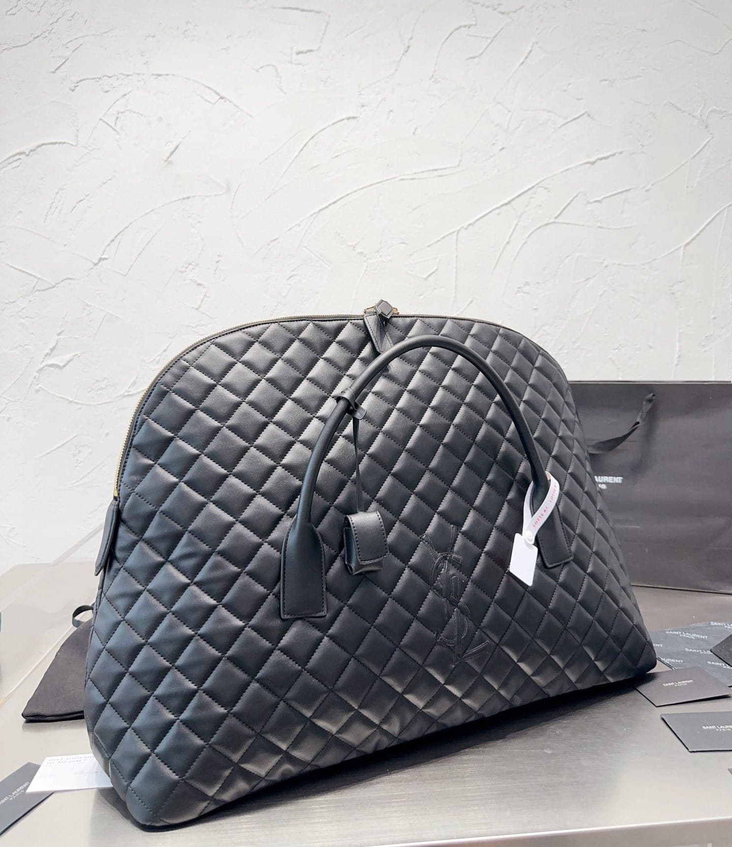 SAINT LAURENT GIANT TRAVEL BAG IN QUILTED LEATHER BLACK 55CM 736009AABK91000 - Image 4