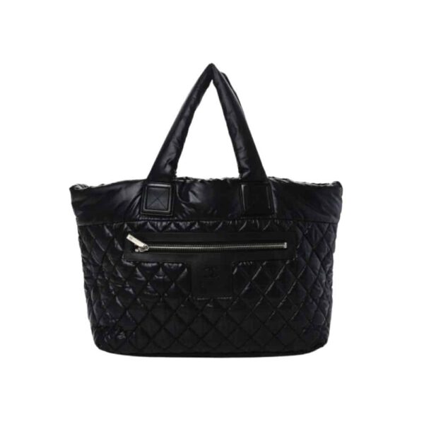 CHANEL NYLON COCO COCOON TOTE BAG BLACK 35CM
