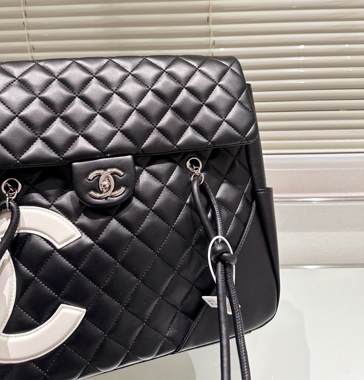 CHANEL CAMBON FLAP TOTE QUILTED LEATHER BLACK 36CM - Image 5
