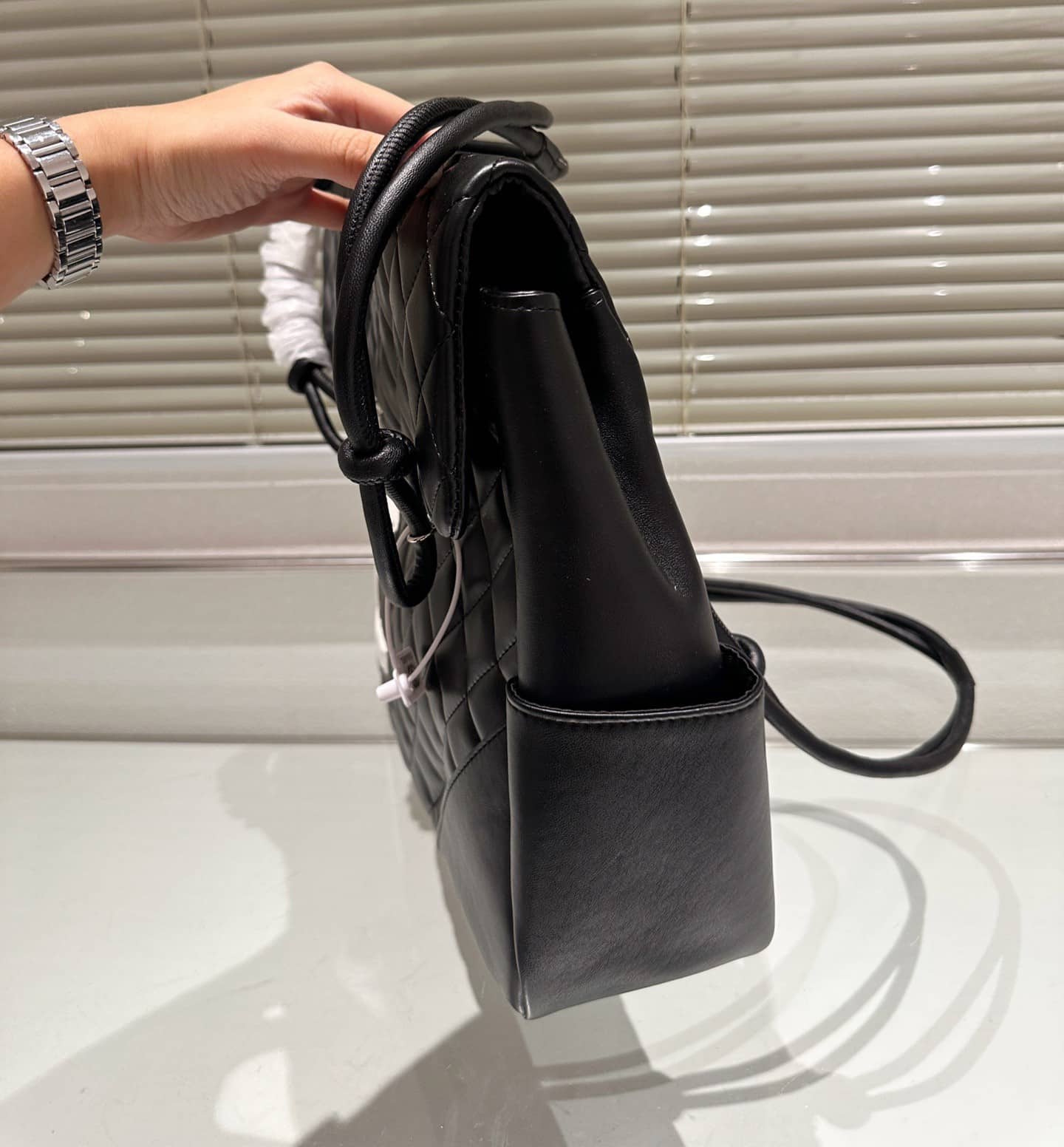 CHANEL CAMBON FLAP TOTE QUILTED LEATHER BLACK 36CM - Image 8