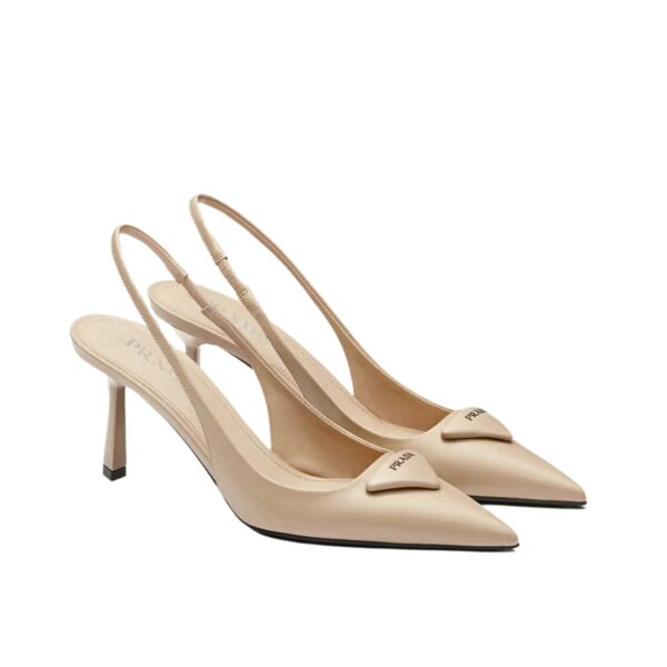 PRADA BRUSHED LEATHER SLINGBACK PUMPS  BEIGE PINK 1I901M055F0236F075