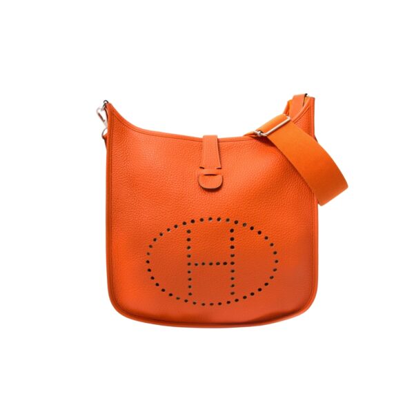 HERMES CLEMENCE EVELYNE PM 25CM ORANGE FEU
