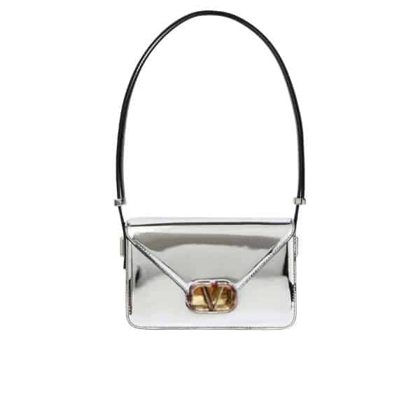 VALENTINO GARAVANI V LOGO LETTER SHOULDER BAG SILVER 24CM 3W2B0M59QJC S13