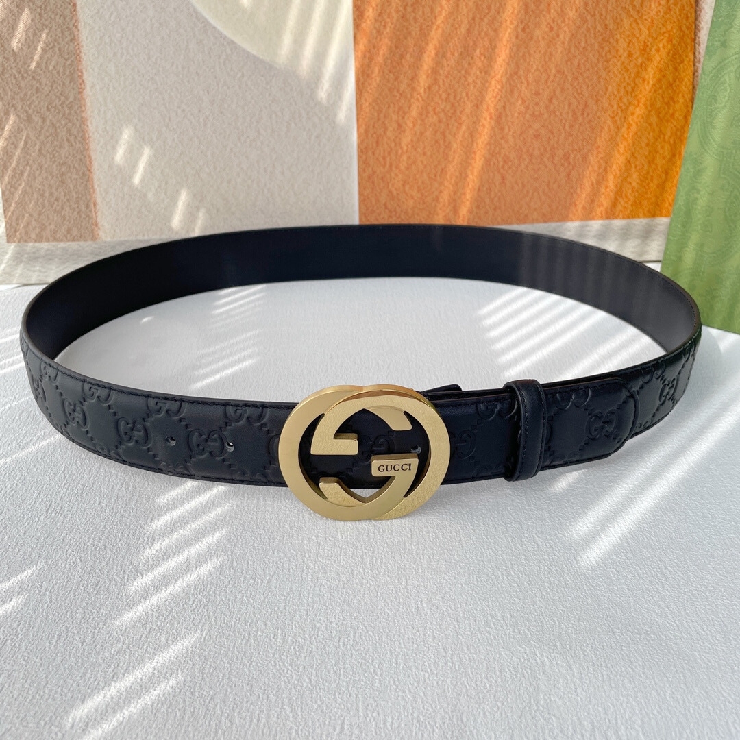 GUCCI MEN'S REVERSIBLE GG BELT GOLD HARDWARE BLACK 40MM - Image 7