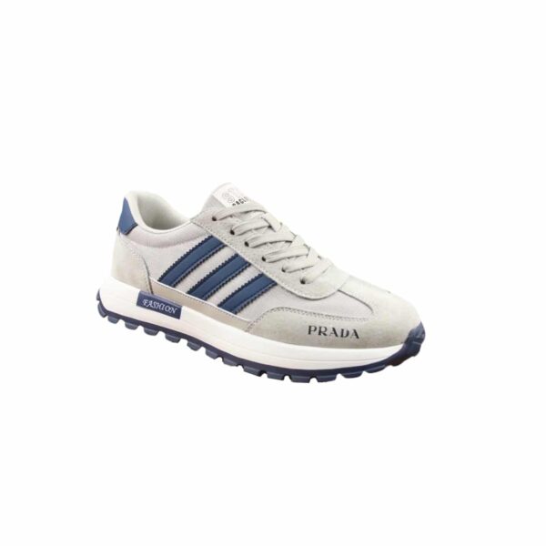 PRADA MEN’S SNEAKERS SUEDE WITH STRIPE BLUE