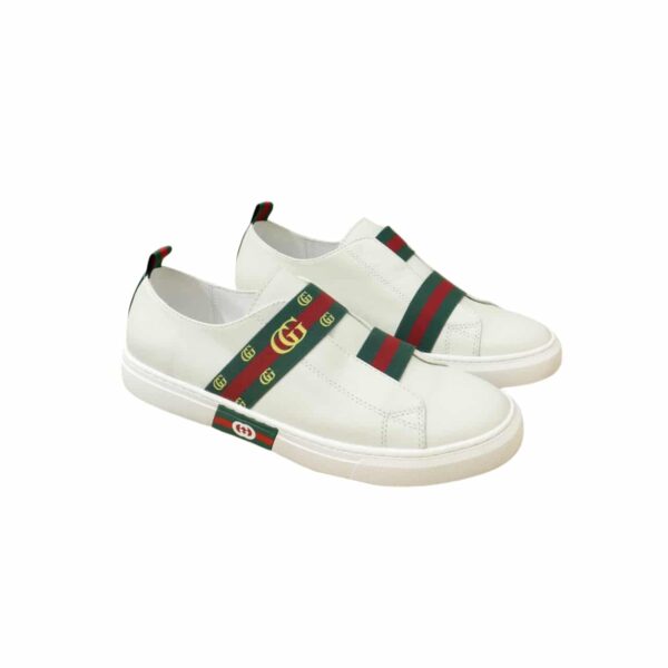GUCCI GG SLIP ON SNEAKER LEATHER WHITE
