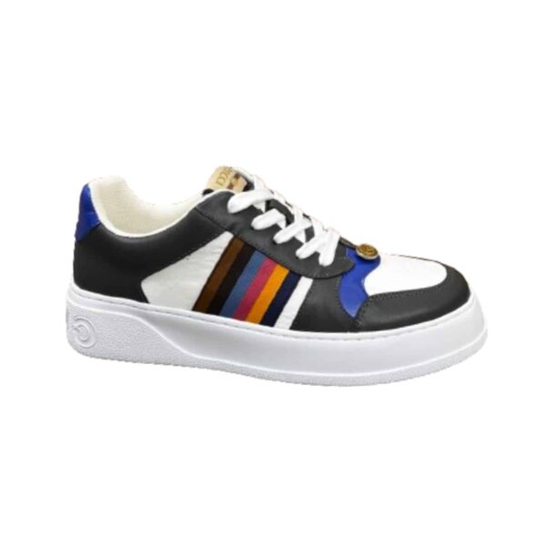 GUCCI SNEAKER MULTICOLOR SIDE BANDS BLACK WHITE