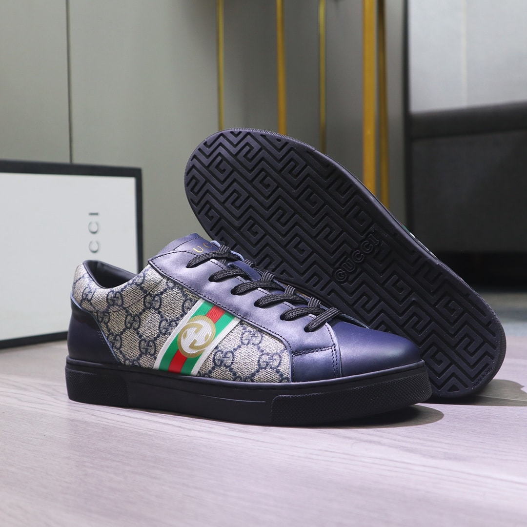 GUCCI GG SUPREME NAVY BLUE SNEAKER GG WITH WEB - Image 2