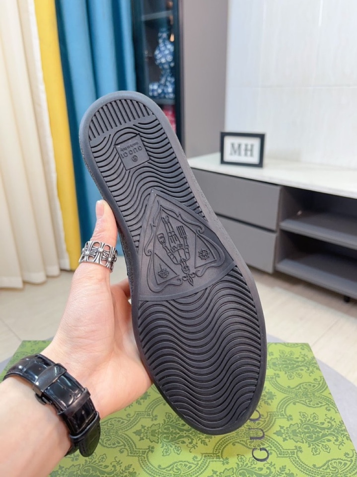 GUCCI GG CANVAS AND LEATHER LOW TOP SNEAKERS BROWN - Image 6