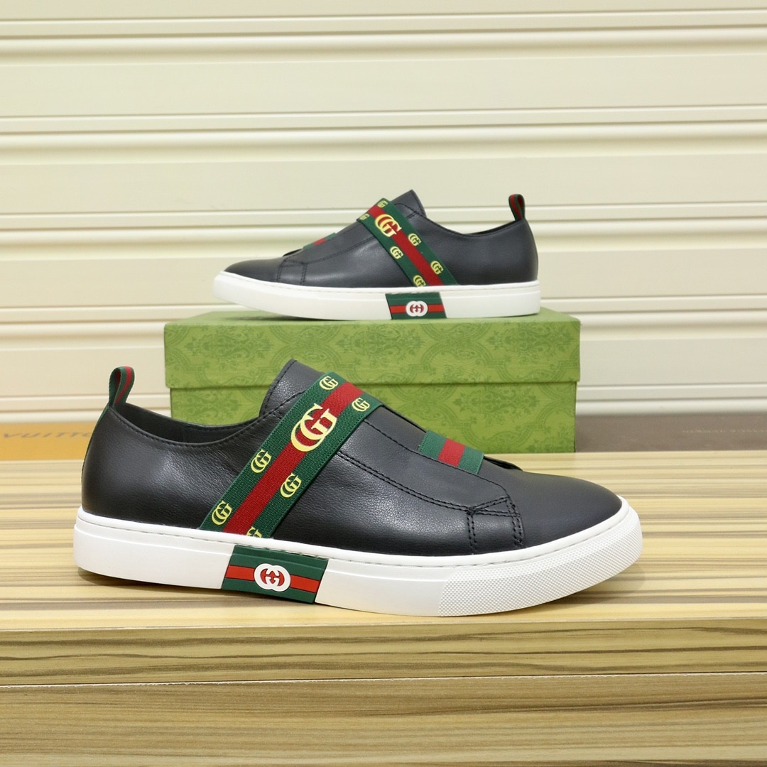 GUCCI GG SLIP ON SNEAKER LEATHER BLACK - Image 2