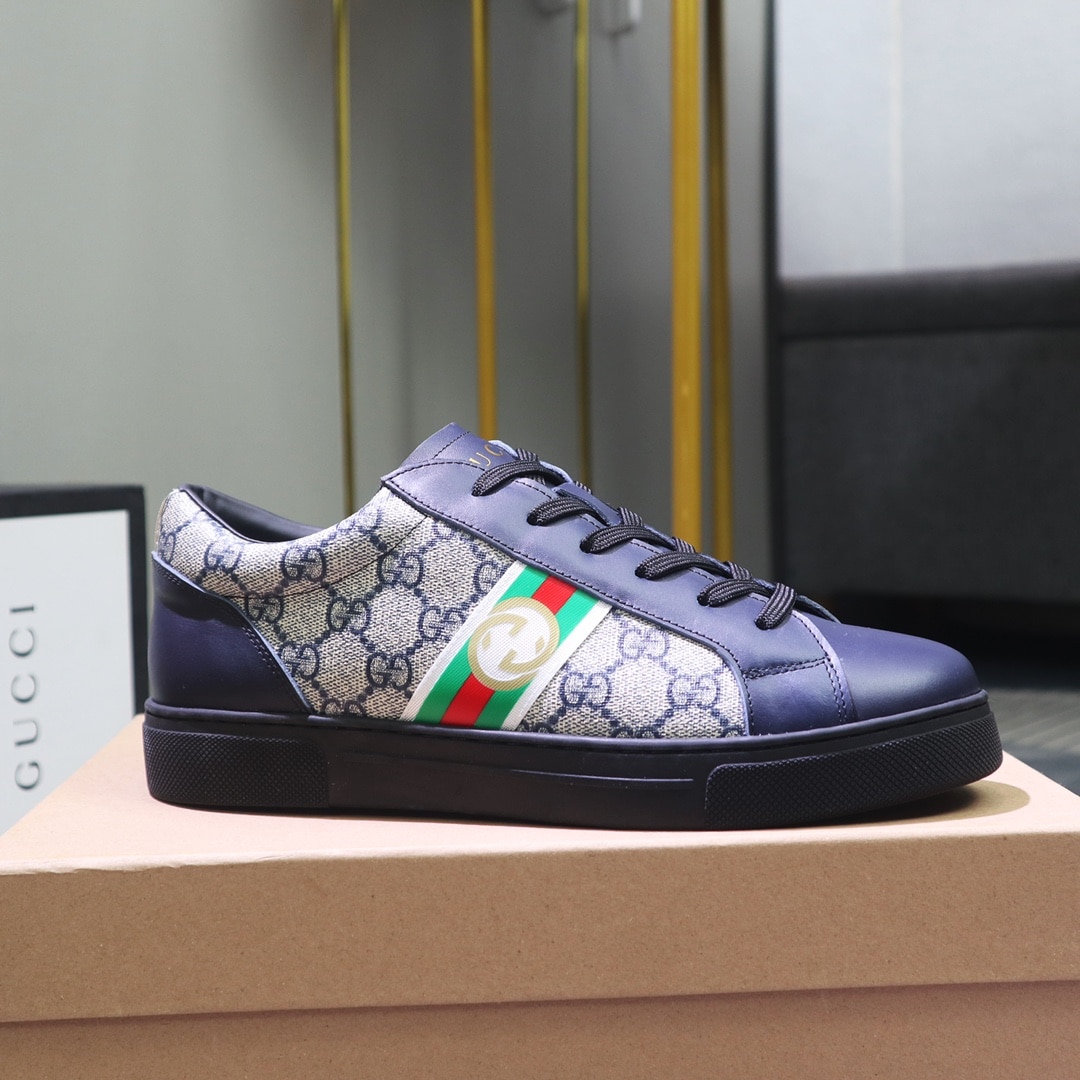 GUCCI GG SUPREME NAVY BLUE SNEAKER GG WITH WEB - Image 8