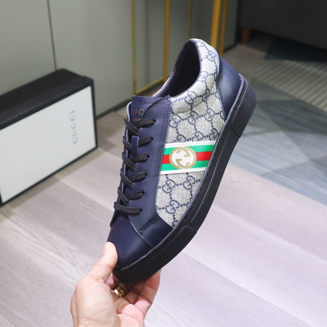 GUCCI GG SUPREME NAVY BLUE SNEAKER GG WITH WEB - Image 10