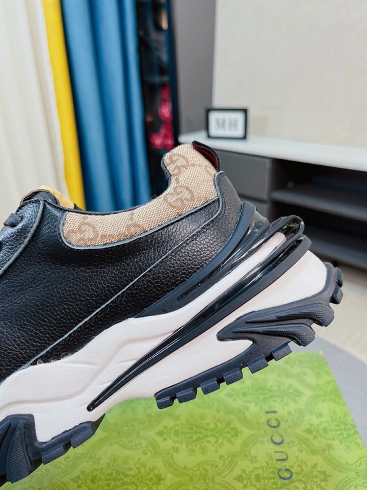 GUCCI GC RHYTHON LEATHER SNEAKER BLACK - Image 7