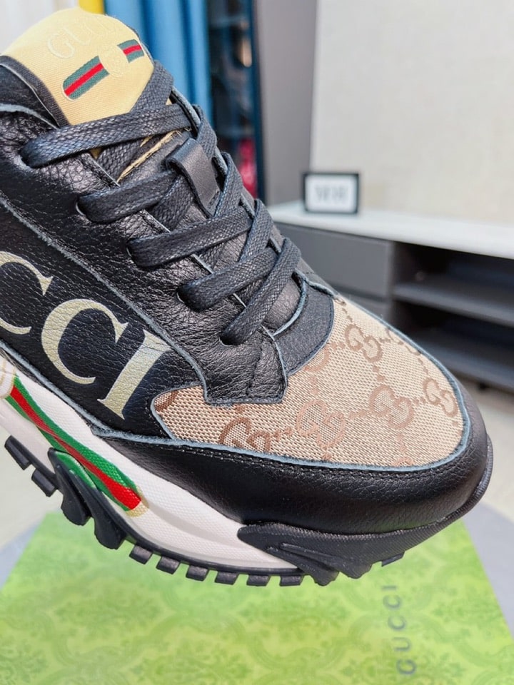 GUCCI GC RHYTHON LEATHER SNEAKER BLACK - Image 6