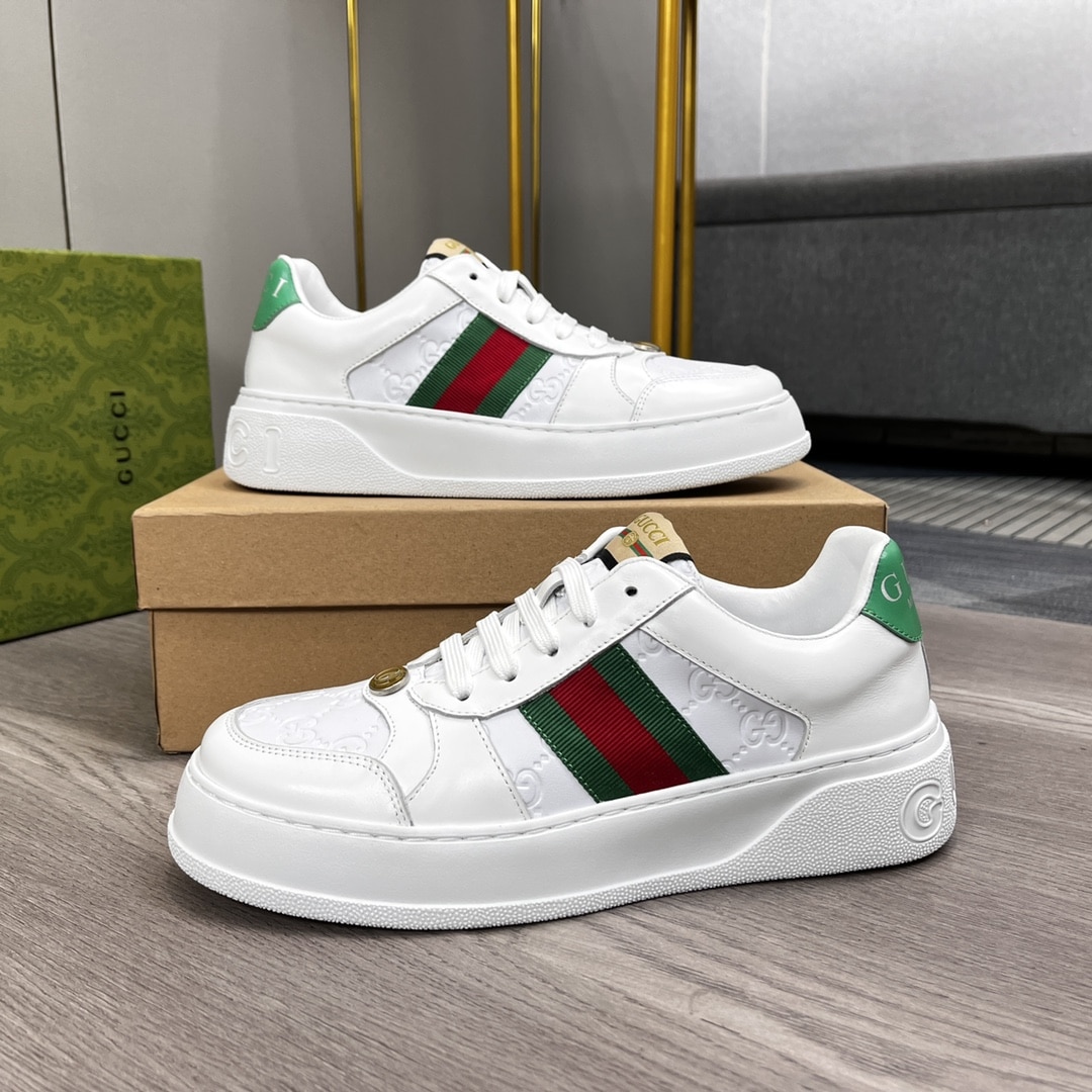 GUCCI SCREENER SNEAKER WITH WEB WHITE - Image 4