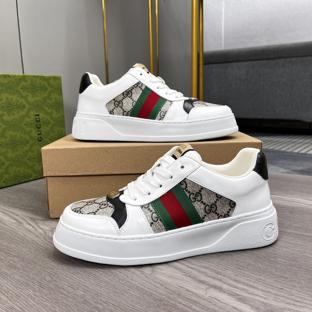 GUCCI SCREENER SNEAKER GG CANVAS WITH WEB WHITE - Image 3
