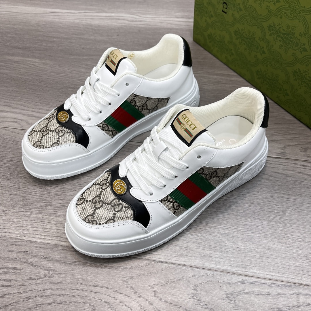 GUCCI SCREENER SNEAKER GG CANVAS WITH WEB WHITE - Image 4