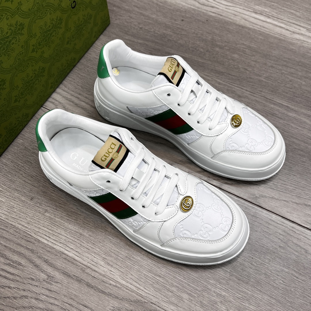 GUCCI SCREENER SNEAKER WITH WEB WHITE - Image 6