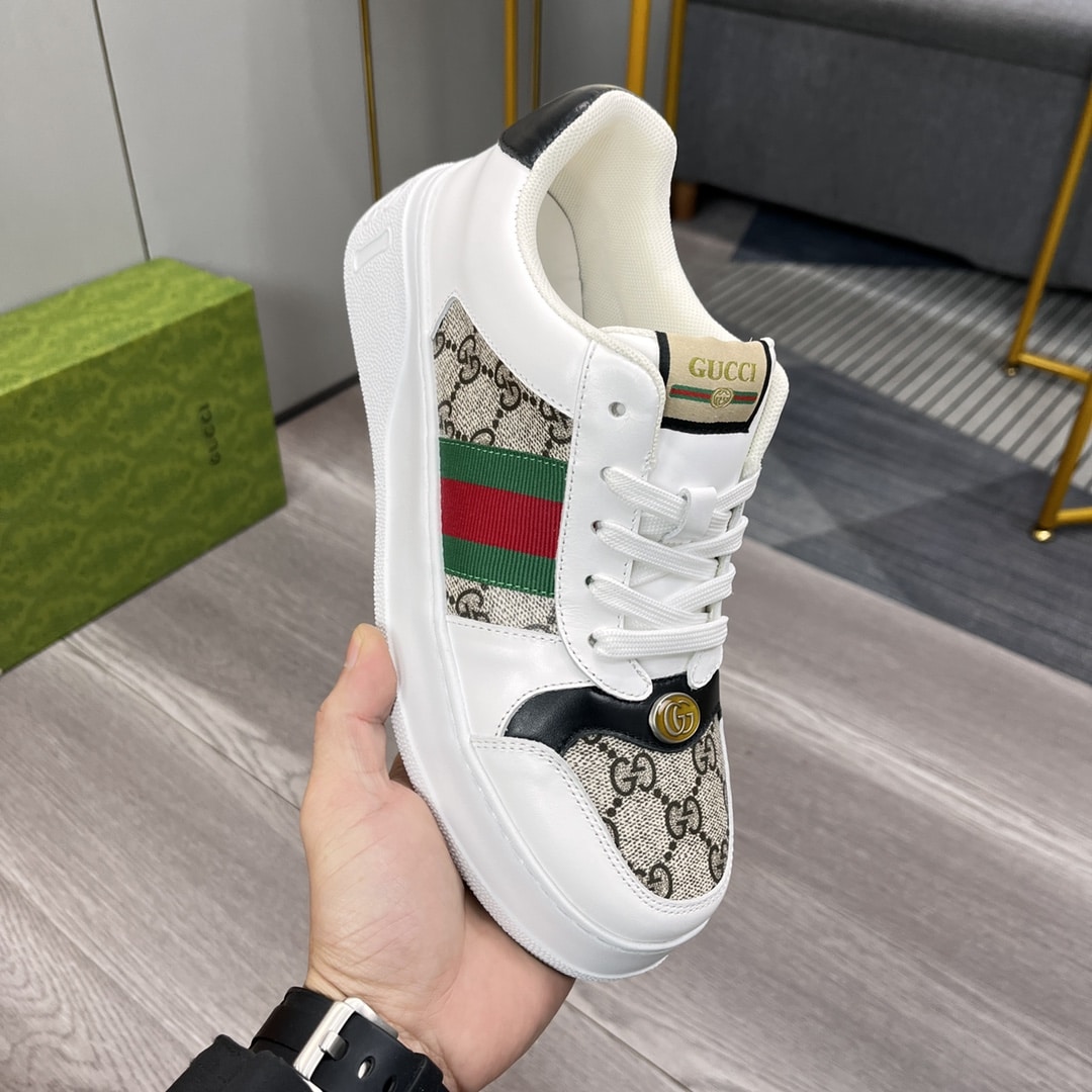GUCCI SCREENER SNEAKER GG CANVAS WITH WEB WHITE - Image 5