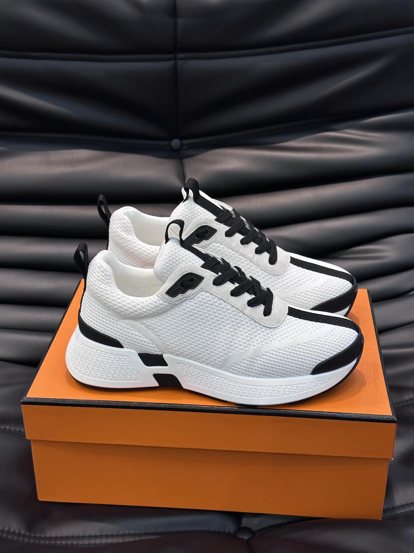 HERMES HEROS SNEAKER BLACK WHITE H232985ZH90400 - Image 7