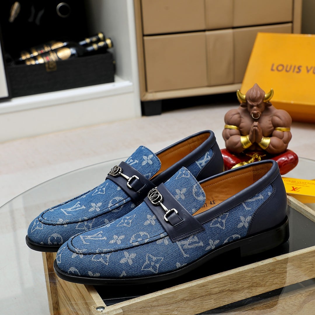 LOUIS VUITTON SOULIERS CLUB LOAFERS BLUE MONOGRAM DENIM - Image 2