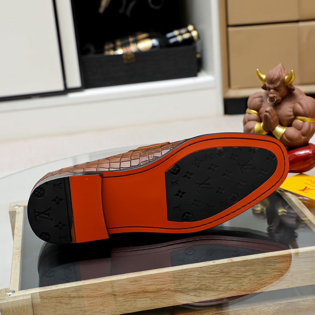 LOUIS VUITTON SOULIERS CLUB LOAFERS CROCODILE BROWN - Image 2