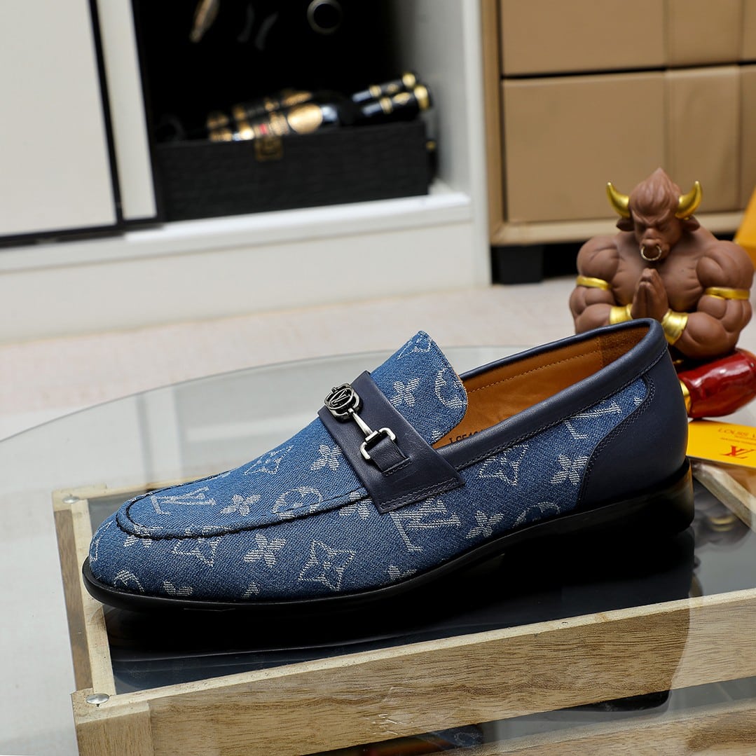 LOUIS VUITTON SOULIERS CLUB LOAFERS BLUE MONOGRAM DENIM - Image 5