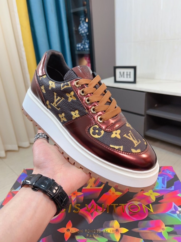 LOUIS VUITTON MEN’S SNEAKERS MONOGRAM EMPREINTE BROWN - Image 3