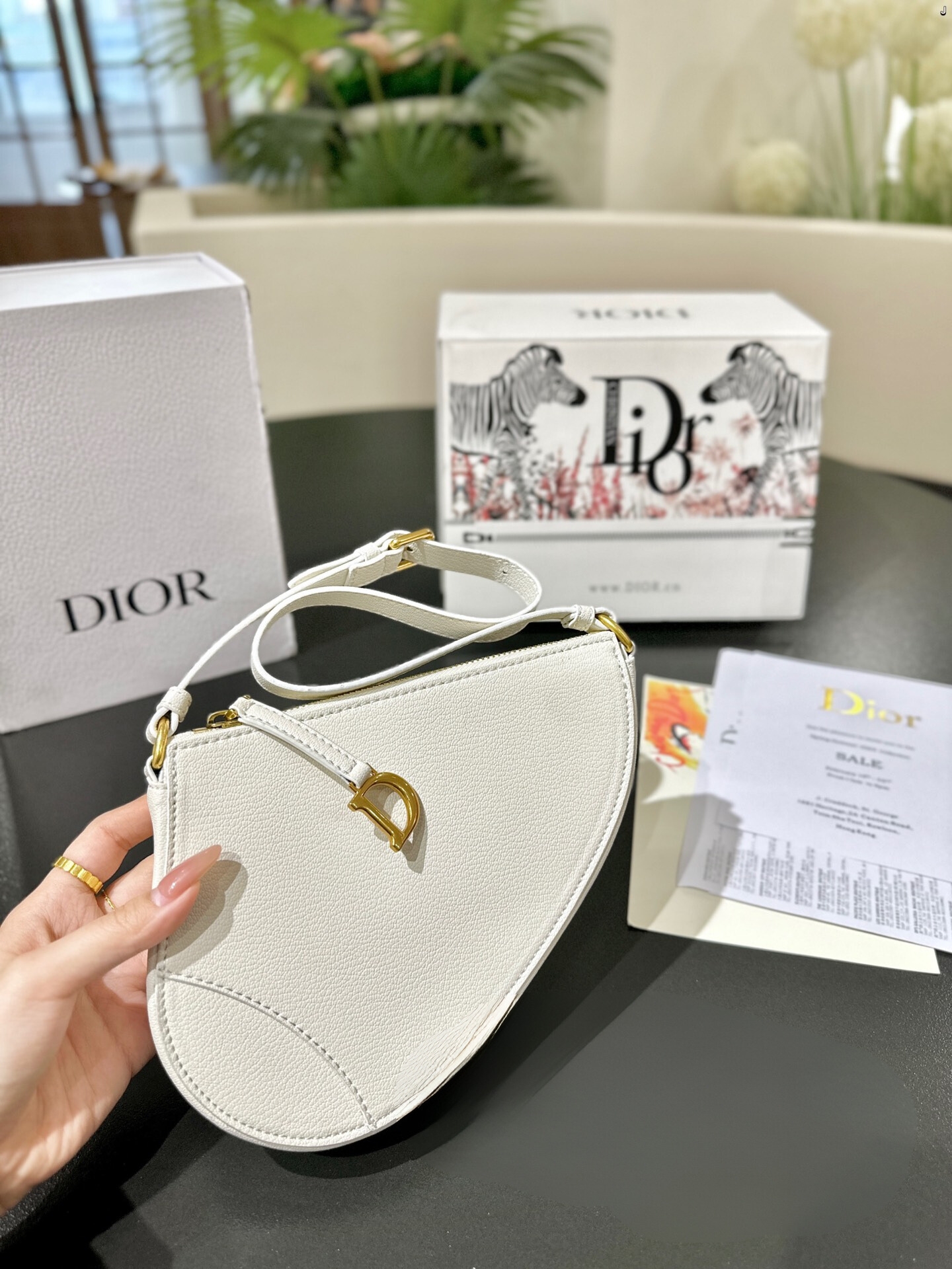 DIOR SADDLE RODEO POUCH WHITE 20CM S5909CCEH M030 - Image 3